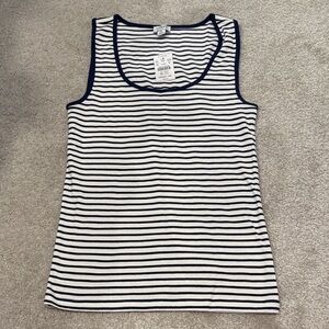 NWT J. Crew navy and white striped tank top